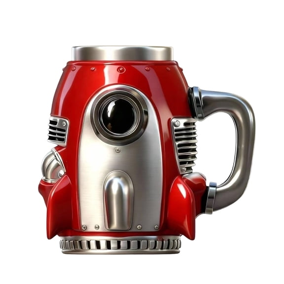 Rocket Shaped Stainless Steel Coffee Mug, Insulated Space Theme Novelty Cup with Handle,Creative Mechanical Style Beverage Mug for Coffee,Milk or Juice,Unique Desk Drinkware Gift for Tech Enthusiasts