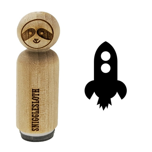 Rocket Ship Doodle Rubber Stamp for Scrapbooking Crafting Stamping - Mini 1/2 Inch