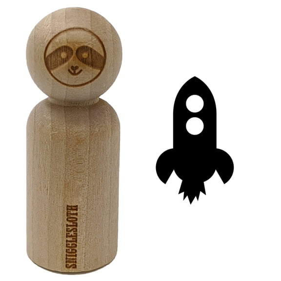 Rocket Ship Doodle Rubber Stamp for Scrapbooking Crafting Stamping - Small 3/4 Inch