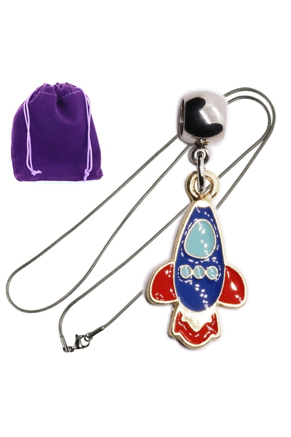 Rocket Ship Necklace - Space Ship Jewelry for Space Themed Party Decorations, Space Decor, and Space Party Favors - Ideal for Cosmic Celebrations and Unique Gift Ideas