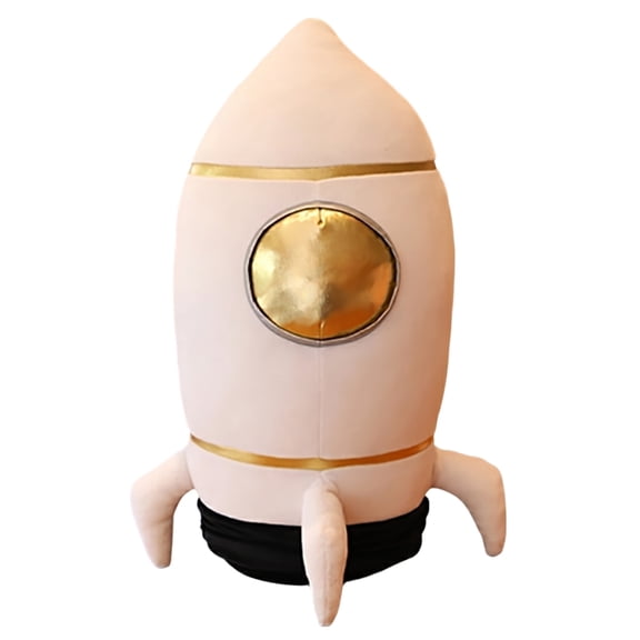 Rocket Ship Plush Toys Throw Pillow Soft Stuffed Plush Doll Space Themed Cuddly Play Companion for Student Creative Nursery Decor Birthday Gift White 1 Pack
