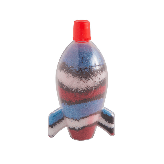 Rocket Ship Sand Art Bottles, Birthday, Craft Supplies, 12 Pieces