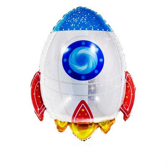 Rocket Ship Shape Foil Balloon Kids Birthday Balloons and Space Themed Party Supplies