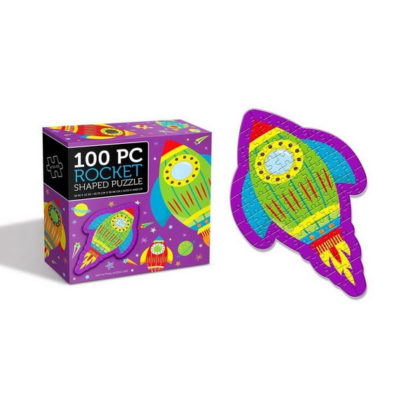 Rocket Ship Shaped 100 Piece Jigsaw Puzzle