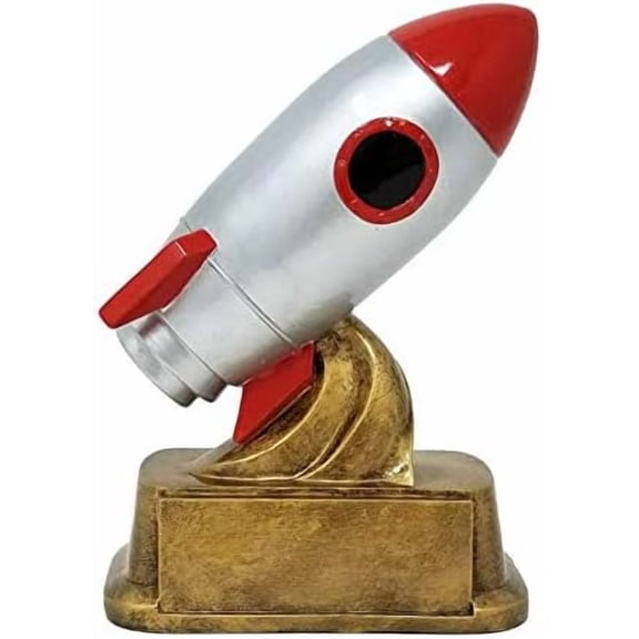 Rocket Ship Trophy - 6 Inch Tall | Vintage Spaceship Award | Celebrate Out of This World Achievements for Outstanding Performance, Mentors, and Visionaries - Engraved Plate on Request$$Gift