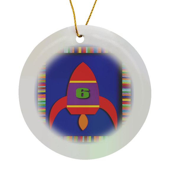 3drose, Rocket Six, Circle Porcelain Ornament