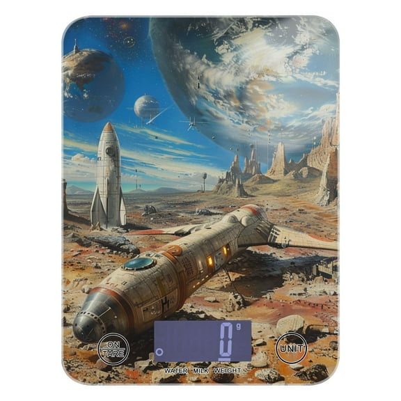 Rocket Space Food Scale Digital Kitchen Scale Waterproof Grams Ounces lbs for Weight Loss