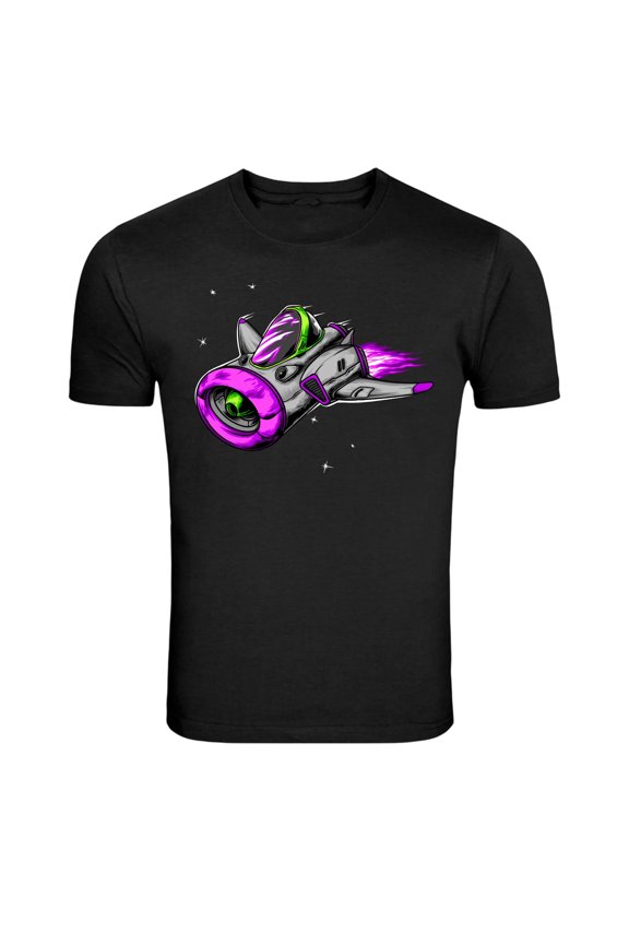 Rocket Spaceship Cartoon Space Graphic T-Shirt