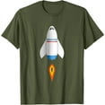 thumbnail image 1 of Rocket Spaceship Starship Shuttle Airplane Flying into Space T-Shirt, 1 of 8