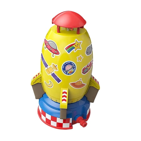 Rocket Sprinkler Toy 360 degree Rotating Water Toys for Party Favors Holiday Yard yelllow
