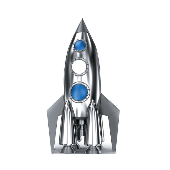 Vibrant 72" Space Rocket Cardboard Cutout Stand-In - 1 Piece