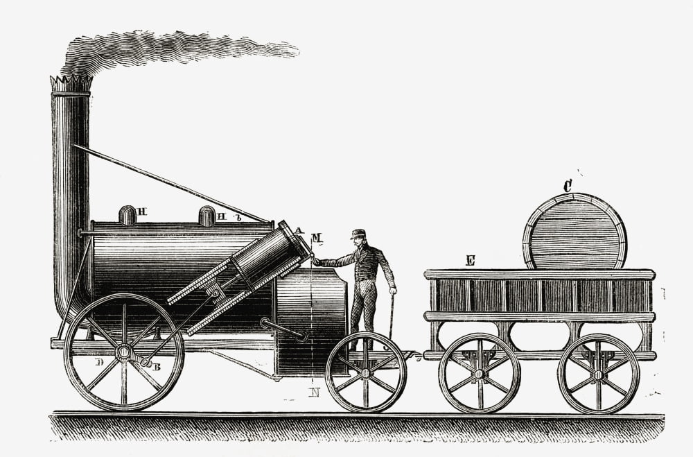 The Rocket Steam Engine Partially Designed By English Engineer George Stephenson 1781-1848 From Nuestro Siglo Published Barcelona 1883 Canvas Art - Ken Welsh Design Pics (18 x 11)