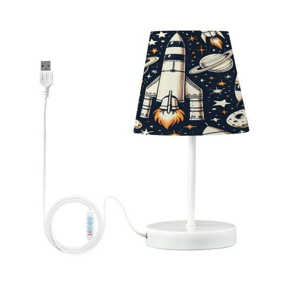Rocket in Cosmos Space Desk Lamp LED Table Nightstand Lamps with 3 Color Temperatures for Home Bedroom Living Room Decor 6x11
