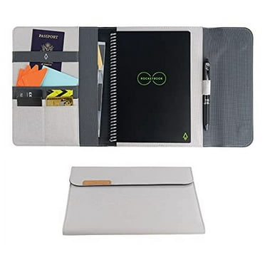 Rocketbook Capsule 2.0 Folio Cover for Core, Panda and Fusion - 100% Recyclable Cover with Pen Holder, Magnetic Clasp & Inner Storage - Gray, Executive Size 6" x 8.9"