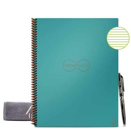 Rocketbook Core Digital Reusable Notebook - Teal - Letter Size Eco-Friendly (8.5" x 11") - 32 Lined Pages