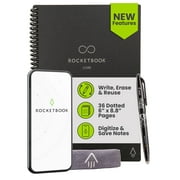 دفتر ملاحظات ذكي قابل لإعادة الاستخدام من Rocketbook - منقط، مقاس تنفيذي، أسود