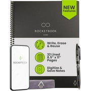 Rocketbook Smart Reusable Core Notebook - Lined, Letter Size, Black