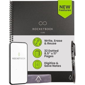 Rocketbook Smart Reusable Core Notebook - Dotted, Letter Size, Black