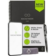 Rocketbook Smart Reusable Core Notebook - Lined, Executive Size, Black