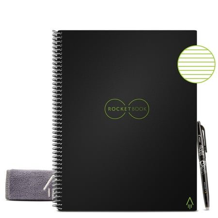 Rocketbook Core Smart Reusable Notebook - Black, 8.5" x 11", Lined