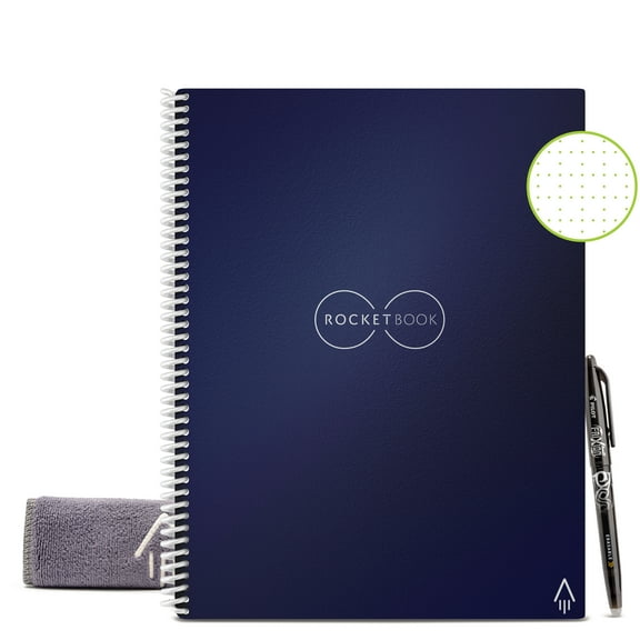 Rocketbook Core Smart Reusable Notebook - Blue, 8.5" x 11", Dot-Grid