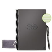 Rocketbook Core Smart Reusable Spiral Notebook, Gray, Executive Size Eco-friendly Notebook 6" x 8.8"- 36 Lined Pages, Includes 1 Pen and Microfiber Cloth