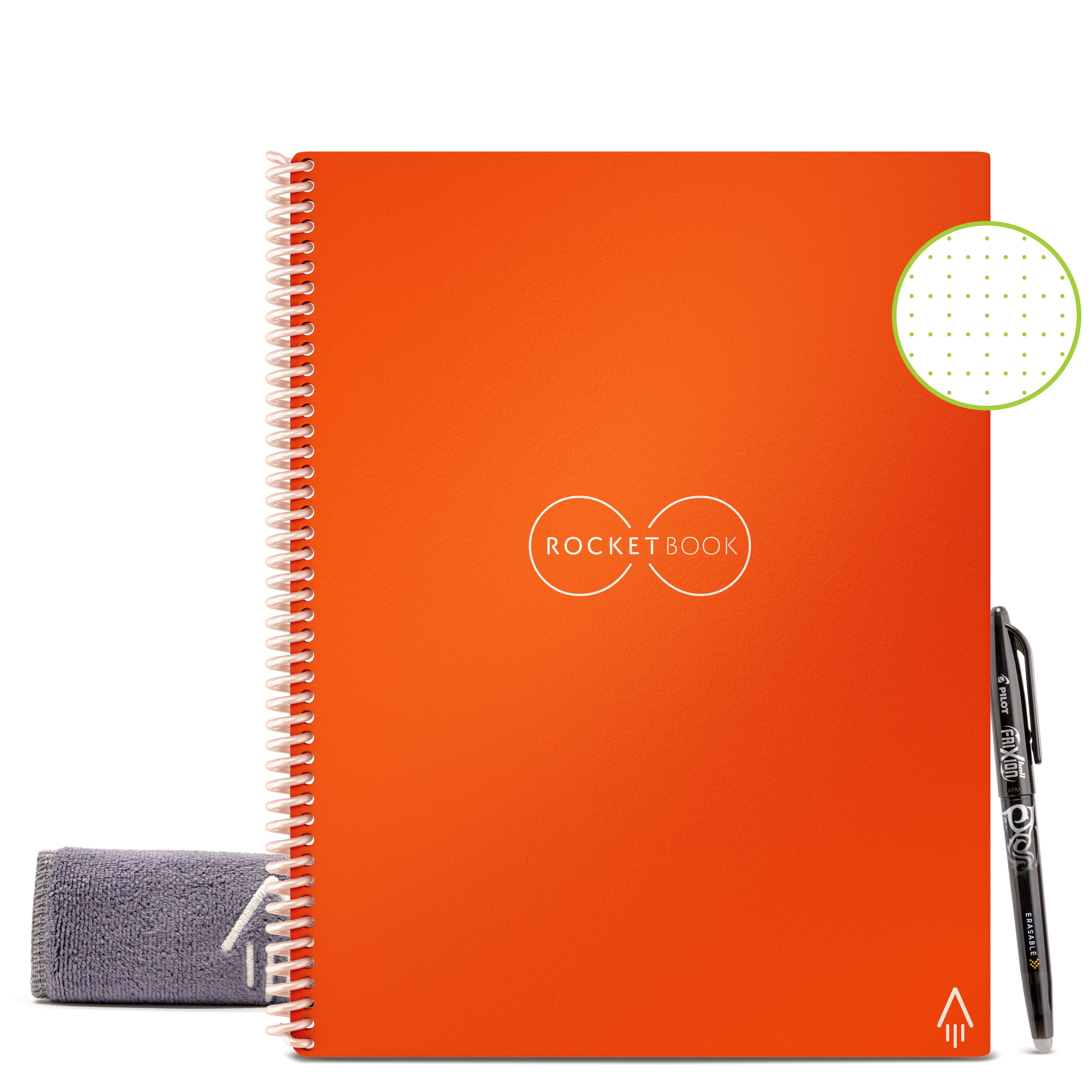 Rocketbook Mini Smart Reusable Notebook with 1 FriXion Pen (Orange)