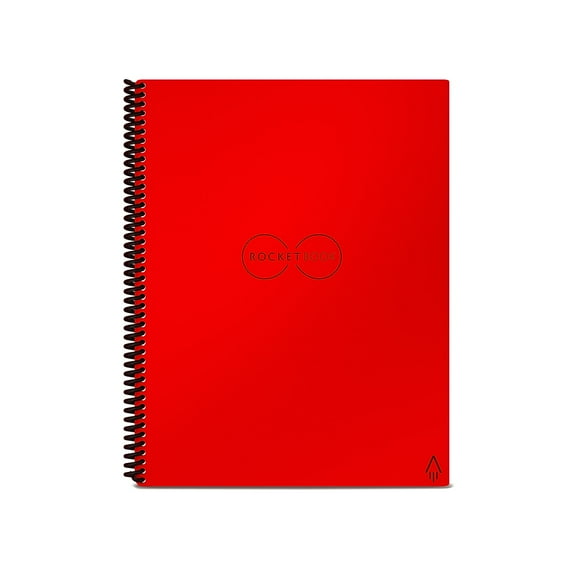 Rocketbook Core Smart Reusable and Sustainable Spiral Notebook - Red - Letter Size Eco-friendly Notebook (8.5" x 11") - 32 Dot-Grid Pages - Includes 1 Pen and Microfiber Cloth