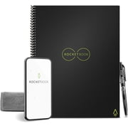 Rocketbook Everlast Digital Reusable Notebook - Black - Letter Size Eco-friendly Notebook 8.5 x 11 - 32 Dot-Grid Pages - Includes 1 Pen and Microfiber Cloth