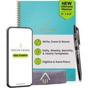 Rocketbook Flex Reusable Planner Notebook, Executive 6" x 8.8", Teal, Cloud Connected Erasable Productivity Notebook