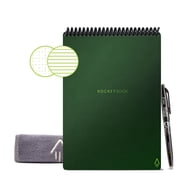 Rocketbook Flip Reusable Smart Notepad, Executive 6" x 8.8", 36 Pages, Dot Grid/Lined Combo Pages, Green, App-Connected Top-Bound Notebook with Pen & Cloth