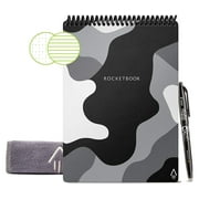 Rocketbook Smart Reusable Notebook, Flip Executive Size Spiral Notebook, Lunar Winter, (6" x 8.8"")