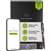 Rocketbook Smart Reusable Flip Notebook - Top bound Letter Size, Black