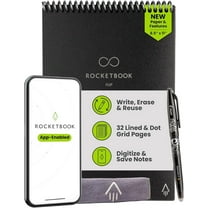 Rocketbook Smart Reusable Flip Notebook - Top bound Letter Size, Black