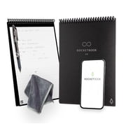 Rocketbook Flip Reusable Smart Notebook, Letter 8.5" x 11", Black, Cloud Connected Top-Bound Erasable Spiral Notebook