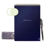 Rocketbook Flip Reusable Smart Notepad, Executive 6" x 8.8", 36 Pages, Dot Grid/Lined Combo Pages, Navy, App-Connected Top-Bound Notebook with Pen & Cloth