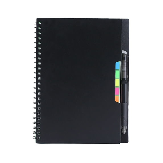 Rocketbook Flip Reusable Smart Notepad | Eco-Friendly, Digitally Connected Notebook for Ambidextrous Writers | Dotted & Lined Combo Navy, with Pen, Cloth, and App Included