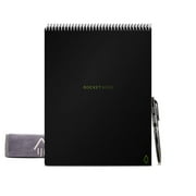 Rocketbook Flip Smart Reusable Letter Size Notepad, 8-1/2 x 11, 1 Subject, Dot-Grid and Line Ruled, 16 Sheets, Black