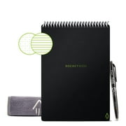 Rocketbook Flip Smart Reusable Spiral Notepad, Black, Executive Size Eco-friendly (6" x 8.8"), 36 Dot-Grid and Lined Pages