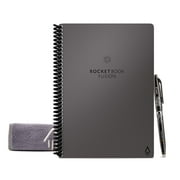 Rocketbook Fusion Digital Reusable Spiral Notebook, Gray, Executive Size Eco-Friendly 6 x 8.8