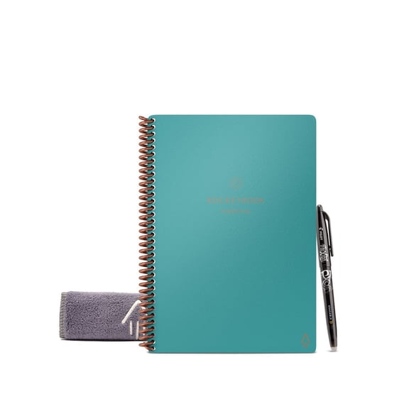 Rocketbook Fusion Plus Reusable Smart Notebook Planner, Executive Size 6" x 8.8", Teal, 60 Pages, 11 Templates, Cloud Connected & Erasable
