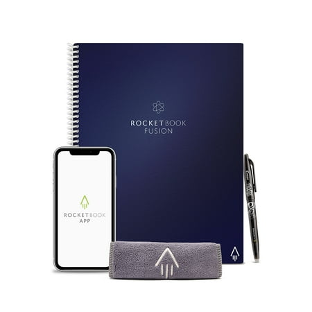 Rocketbook Fusion Reusable Notebook Planner Combo 8.5" x 11" 7 Page Styles 42 Pages Blue
