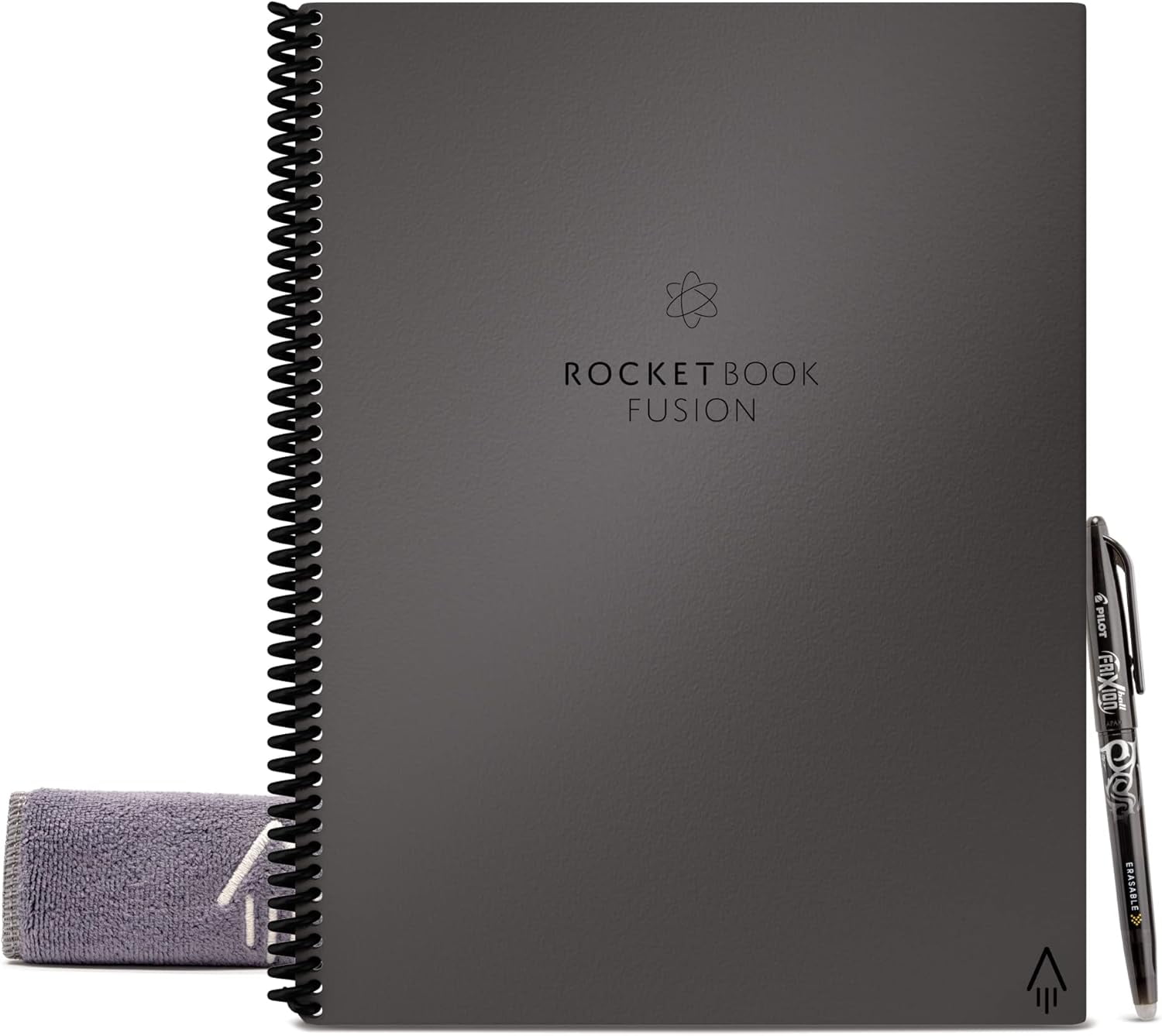 Rocketbook Fusion Smart Notebook, Seven Assorted Page Formats, Gray Cover, (21) 11 x 8.5 Sheets