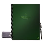 "Rocketbook Fusion Smart Reusable and Sustainable Smart Spiral Notebook - Green - Letter Size Eco-Friendly Notebook (8.5"" x 11"" Includes 1 Pen and Microfiber Cloth"