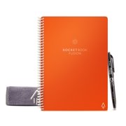 "Rocketbook Fusion Smart Reusable and Sustainable Smart Spiral Notebook - Orange - Executive Size Eco-Friendly Notebook (6"" x 8.8"") - Planner, Task List, Calendar and More"
