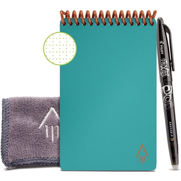 Rocketbook Mini Digital Reusable Spiral Notepad, Maroon (3.5" x 5.5"), 48 Dot-Grid Pages