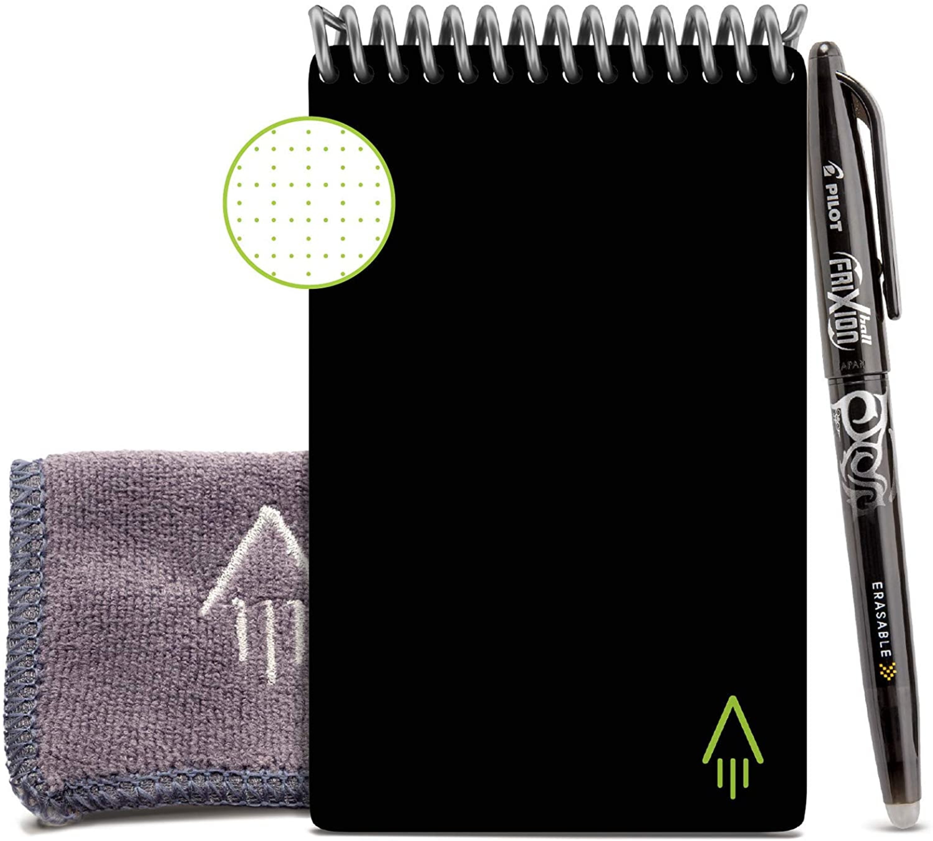 Rocketbook Mini Smart Reusable Spiral Notepad, Black, Mini Size Eco ...