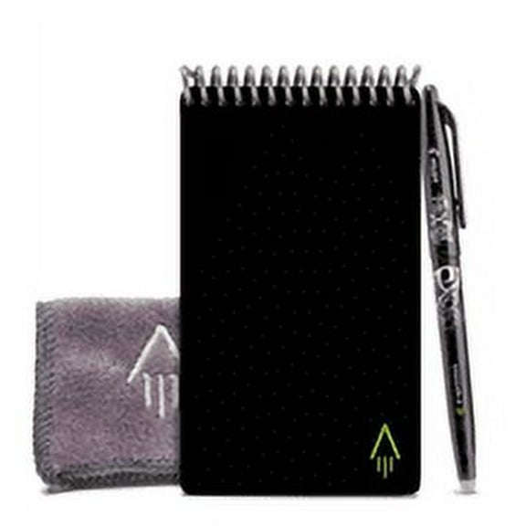 Rocketbook Mini Spiral Writing Pad, Dot Grid, 3.5 x 5.51", 24 Sheets, Black