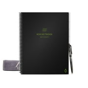 Rocketbook Multi-Subject Smart Reusable Notebook, Lined, 70 Pages, 8.5" x 11", Black