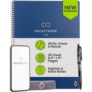 Rocketbook Smart Reusable Core Notebook - Lined, Letter Size, Navy Blue